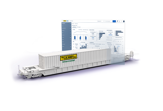digital image of white intermodal train car