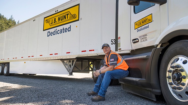 dcs driver sits on truck step 