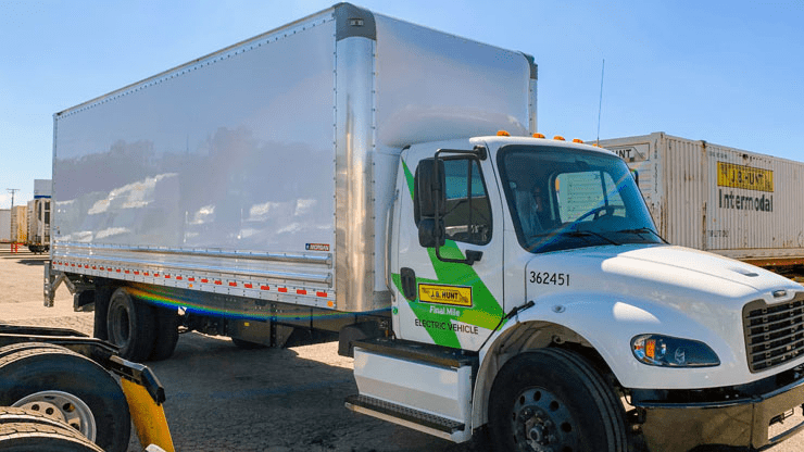 electric truck J.B. Hunt electric final mile box truck