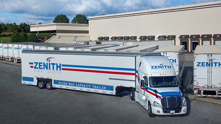 zenith truck Zenith tractor trailer parked at a loading dock