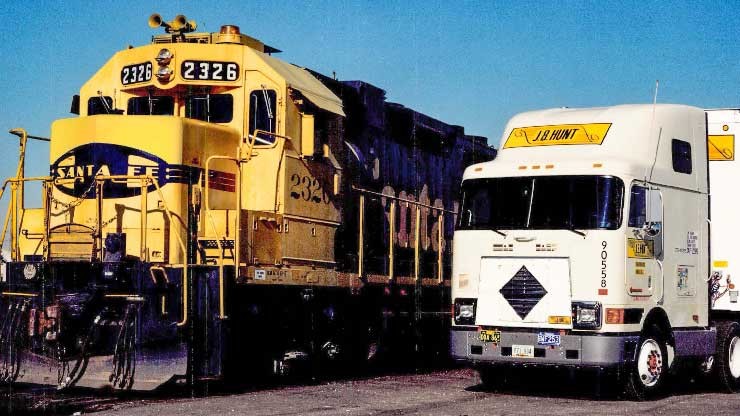historic train and truck photo