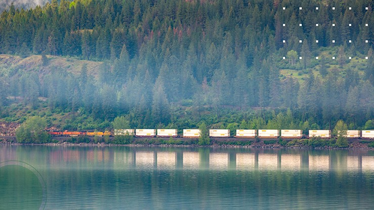 Photo of J.B. Hunt containers on a BNSF train