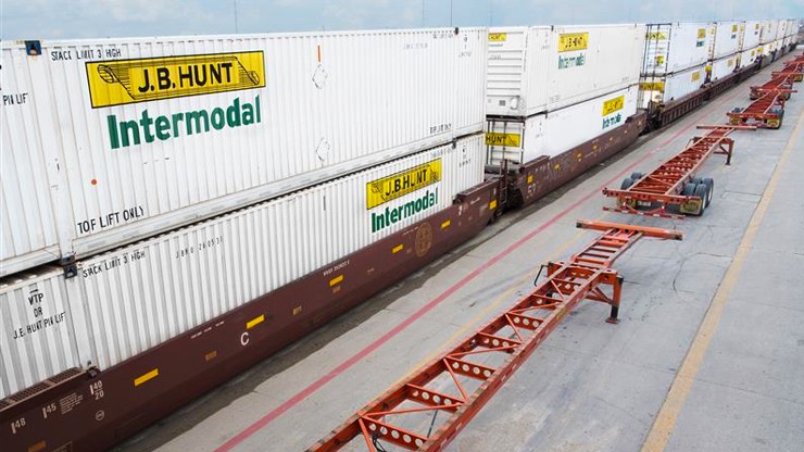 Photo of intermodal containers on a train car