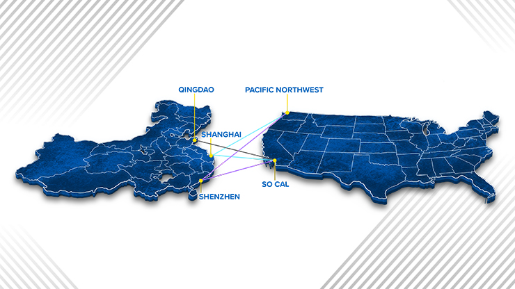 New Vessel Map Blog illustration of shipping routes between china and usa