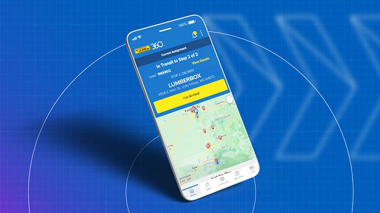 Digital rendering of J.B. Hunt 360 app