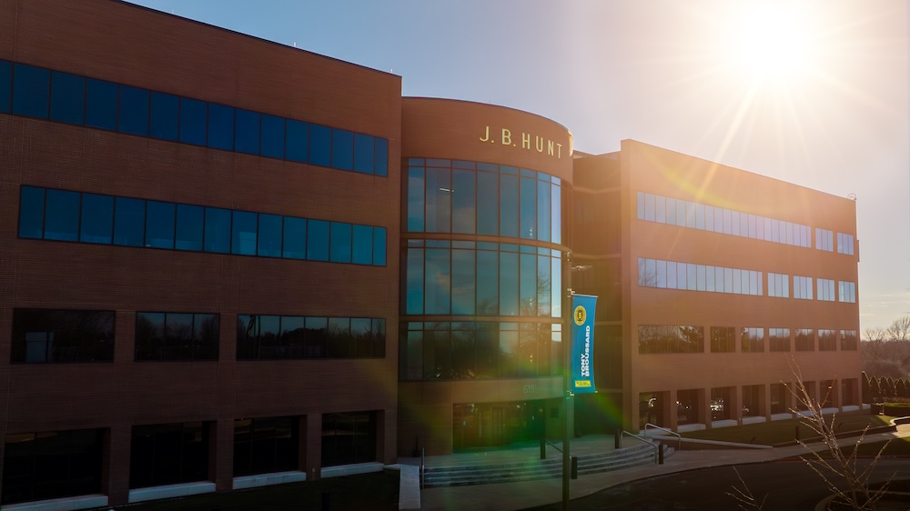 Corporate Headquarters Building B with sun flare