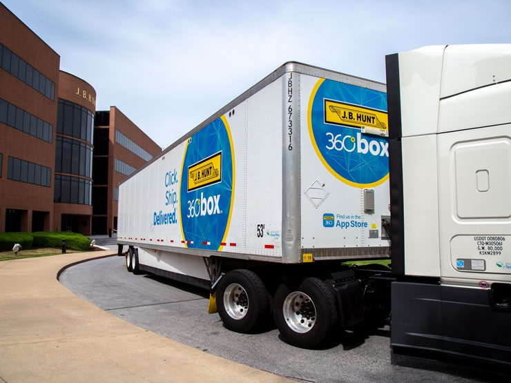 360box truck in front of j.b. hunt headquarters