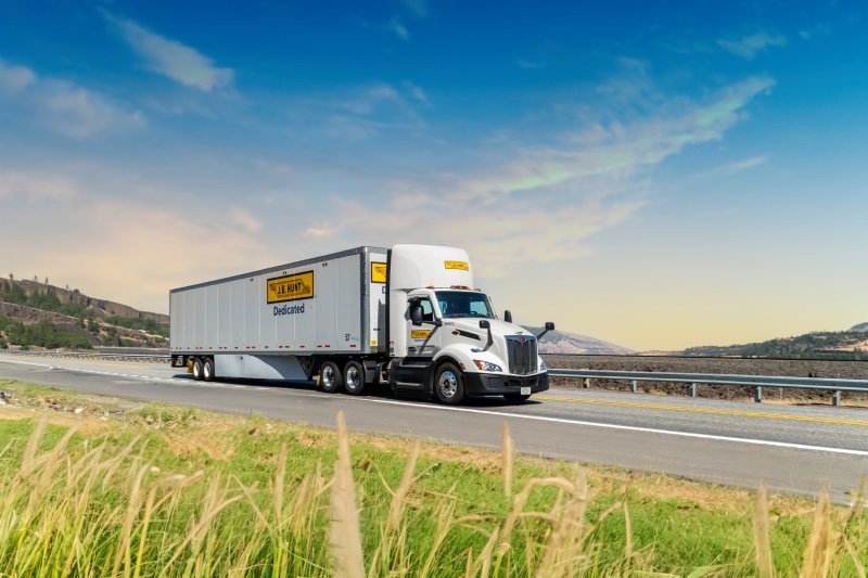 dedicated truck on rural highway