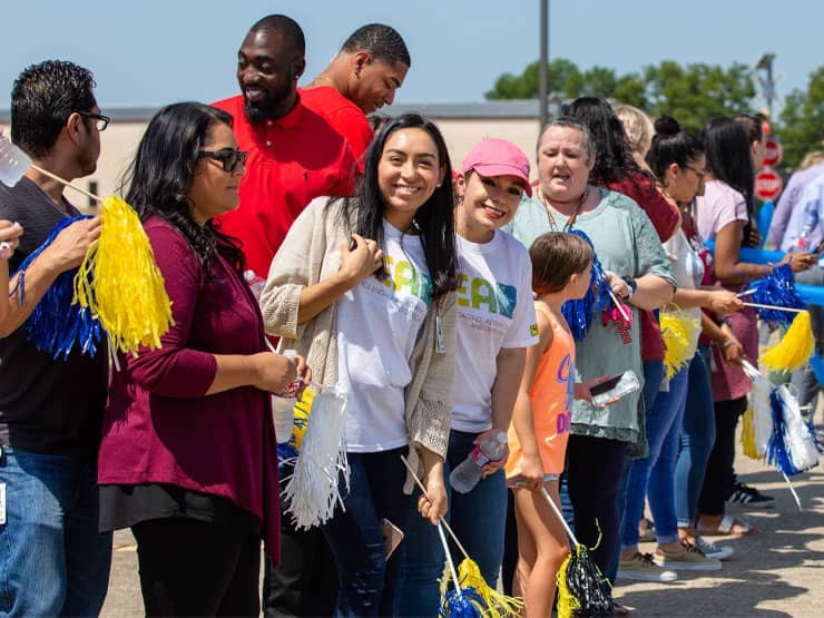 J.B. Hunt employees celebrating LEAD event