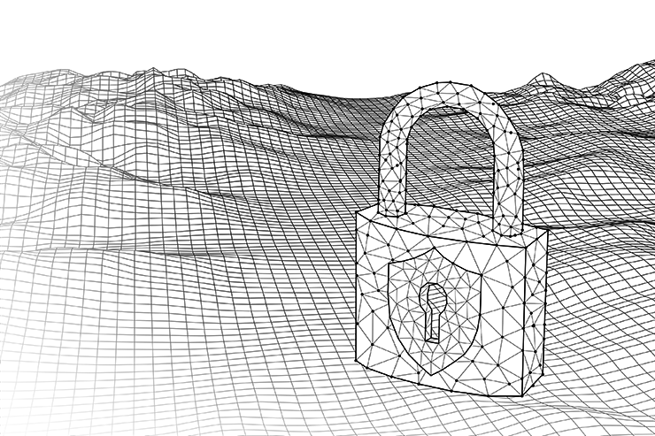 wireframe image of padlock