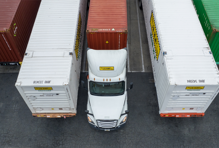 J.B. Hunt intermodal shipping containers