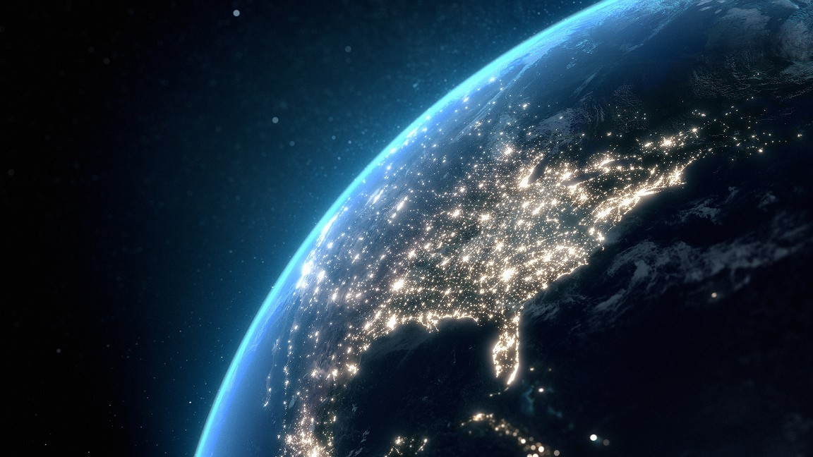 render of north america from space