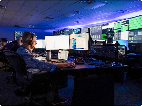 employees in control center tracking shipments