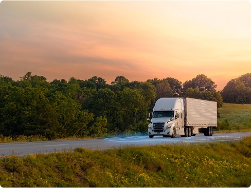 truck on highway with location overlay